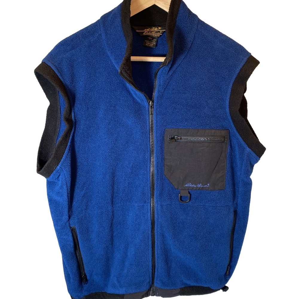 Eddie Bauer mans XL Outdoor Outfitter Blue Fleece Vest